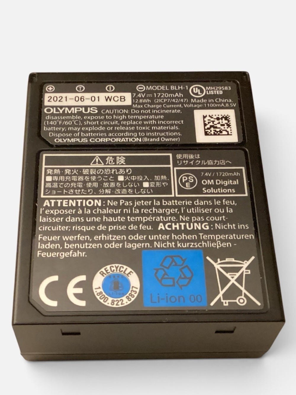 Olympus BLH-1 Genuine OEM Camera Battery 1720mAh